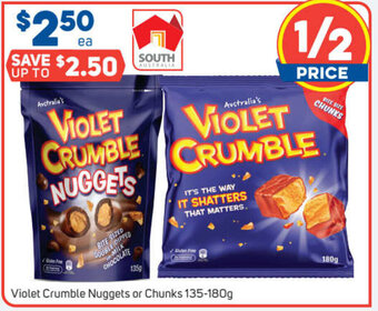 Foodland Violet Crumble Nuggets or Chunks 135-180g offer