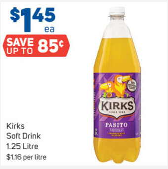 Foodland Kirks Soft Drink 1.25 Litre offer