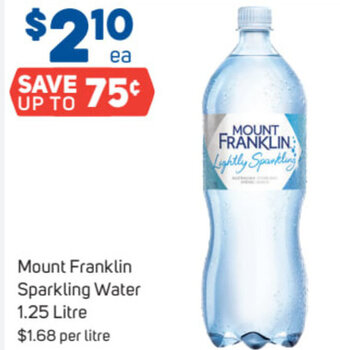 Foodland Mount Franklin Sparkling Water 1.25 Litre offer