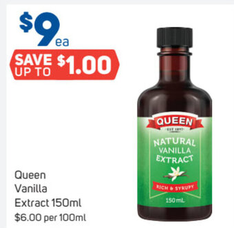 Foodland Queen Vanilla Extract 150ml offer