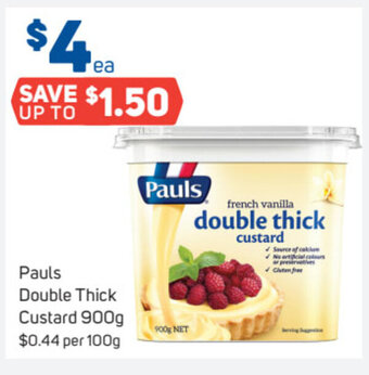 Foodland Pauls Double Thick Custard 900g offer
