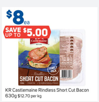 Foodland KR Castlemaine Rindless Short Cut Bacon 630g offer
