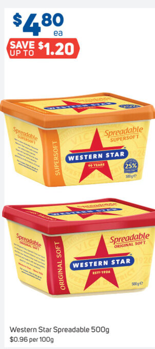 Foodland Western Star Spreadable 500g offer