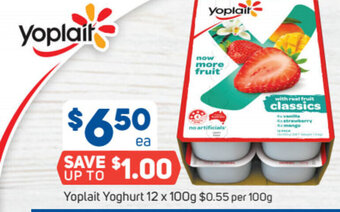 Foodland Yoplait Yoghurt 12 x 100g offer