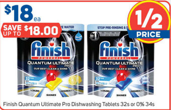 Foodland Finish Quantum Ultimate Pro Dishwashing Tablets 32s or 0% 34s offer