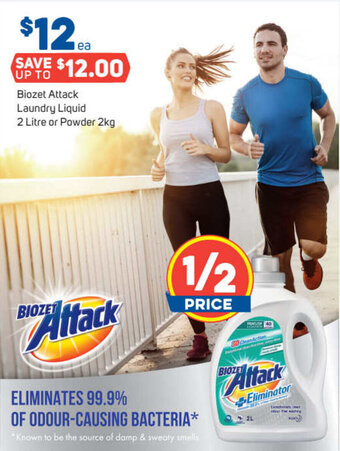 Biozet Attack Laundry Liquid 2 Litre or Powder 2kg