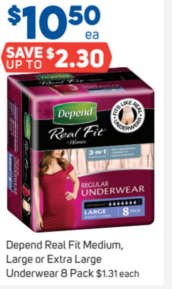 Foodland Depend Real Fit Medium, Large or Extra Large Underwear 8 Pack offer