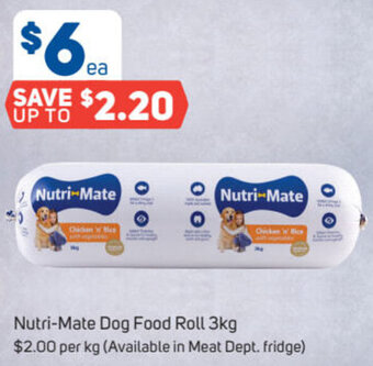 Foodland Nutri-Mate Dog Food Roll 3kg offer
