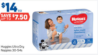 Foodland Huggies Ultra Dry Nappies 30-54s offer