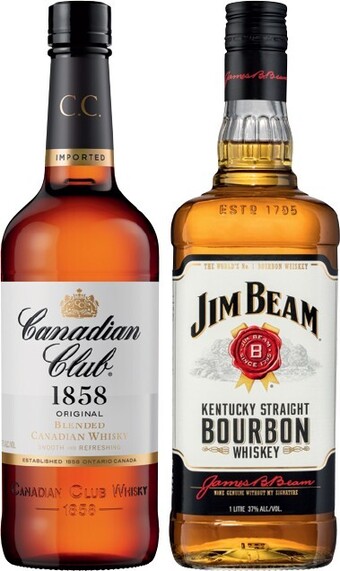IGA Canadian Club Whisky or Jim Beam White Label Bourbon 1 Litre offer
