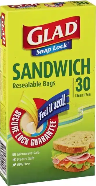 IGA Glad Snap Lock Sandwich Bags 30 Pack offer