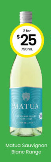 The Bottle O Matua Sauvignon Blanc Range 750 ml offer