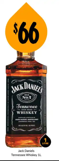 First Choice Liquor Jack Daniels Tannessee Whiskey 1L offer