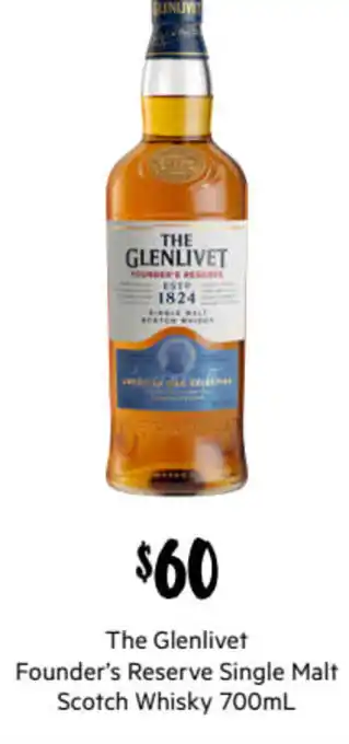 First Choice Liquor The Glenlivet Founder's Reserve Single Malt Scotch Whisky 700 ml offer
