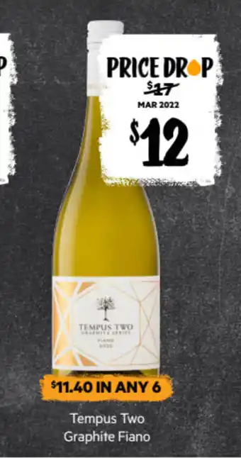 First Choice Liquor Tempus Two Graphite Fiano offer