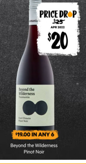 First Choice Liquor Beyond the Wilderness Pinot Noir offer