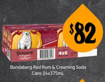 Bundaberg Red Rum & Creaming Soda Cans 24x375 ml