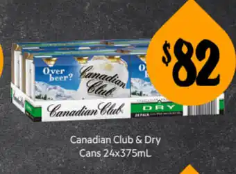 Canadian Club & Dry Cans 24x375 ml