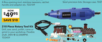 Jaycar Electronics 210 Piece Rotary Tool Kit offer