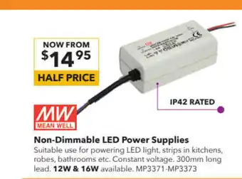 Jaycar Electronics Mean Well Non-Dimmable LED Power Supplies offer