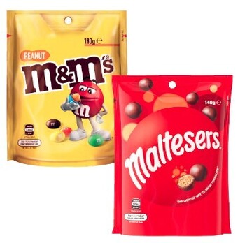 Coles Mars M&M’S, Maltesers or Pods 120g-180g offer