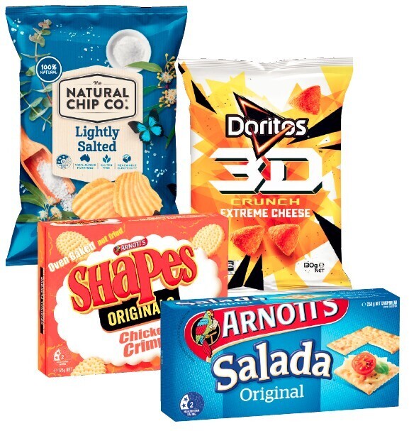 Doritos Corn Chips or Doritos 3D 130g170g, The Natural Chip Co. Potato