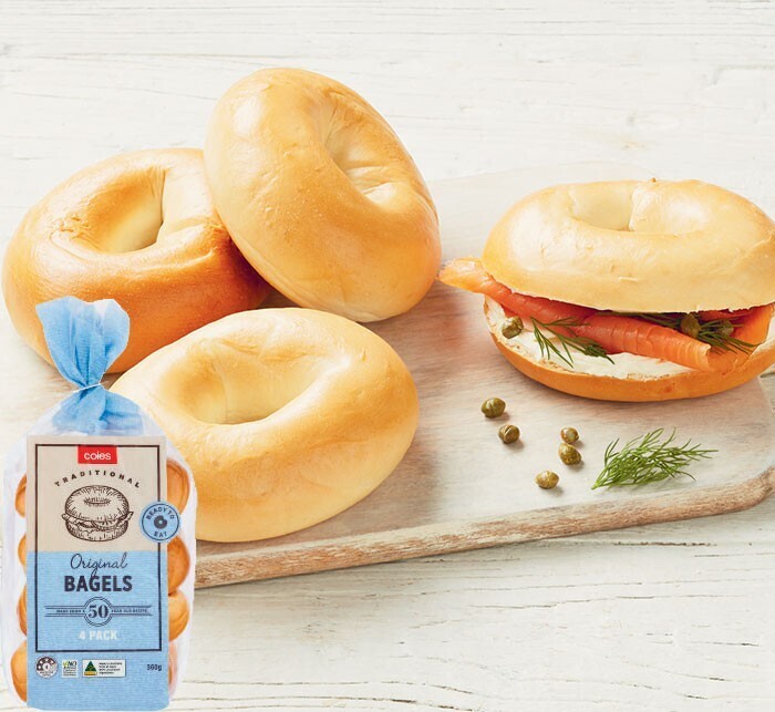 Coles Bagels 4 Pack 360g offer at Coles