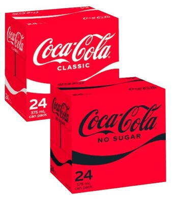 Coles Coca-Cola Soft Drink 24x375mL offer