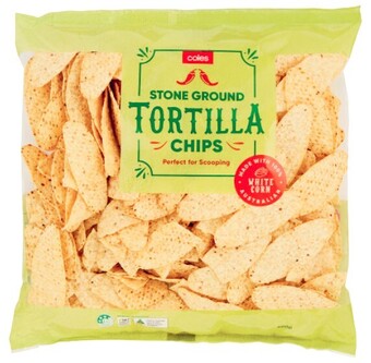 Coles Coles Stone Ground Tortilla Chips 400g offer