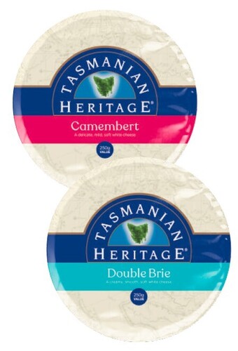Coles Tasmanian Heritage Double Brie or Camembert 250g offer