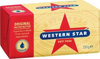 Coles Western Star Butter Block 250g offer