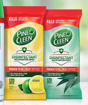 Coles Pine O Cleen Disinfectant Wipes 120 Pack offer