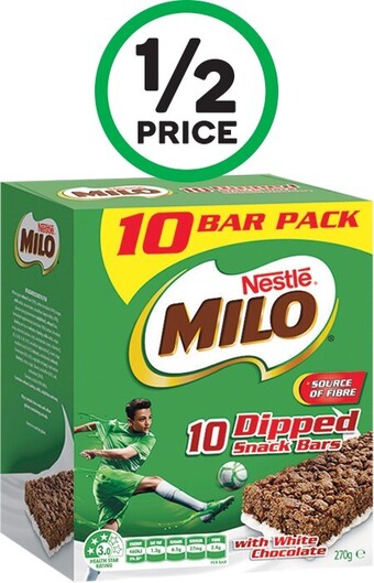 Woolworths Milo Cereal Bars 210-270g Pk 10 offer