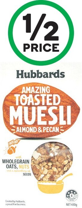 Woolworths Hubbards Muesli or Granola 450g offer