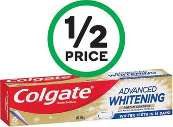 Woolworths Colgate Advanced Whitening or Max Fresh Toothpaste 180-200g offer