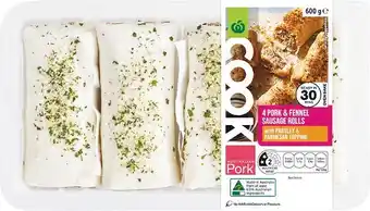 Woolworths Woolworths COOK Pork & Fennel Sausage Rolls 600g offer