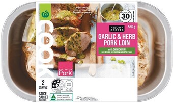 Woolworths Woolworths COOK Garlic & Herb Pork Loin with Chimichurri 560g offer