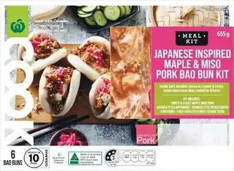 Woolworths Woolworths COOK Japanese Inspired Maple & Miso Pork Bao Bun Kit 655g offer