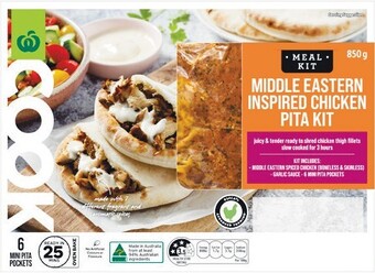 Woolworths Woolworths COOK Middle Eastern Inspired Chicken Pita Kit 850g offer