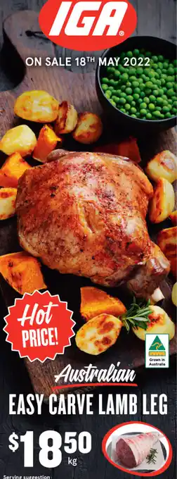 IGA Australian Easy Carve Lamb Leg offer