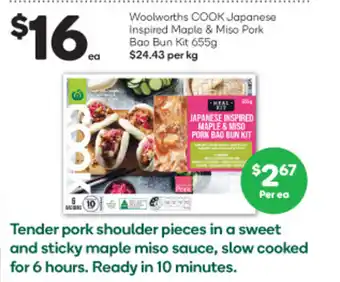 COOK Japanese Inspired Maple & Miso Pork Bao Bun Kit 655g
