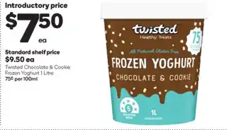 Woolworths Twisted Chocolate & Cookie Frozen Yoghurt 1 Litre offer