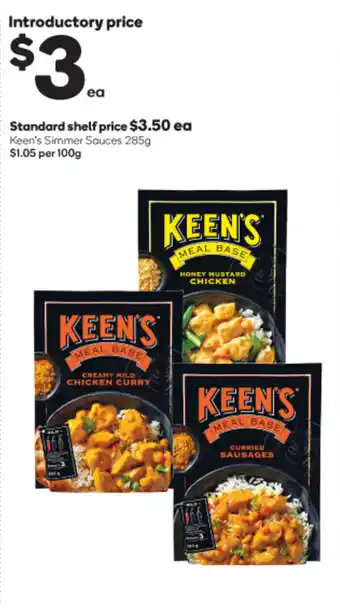 Woolworths Keen's Simmer Sauces 285g offer