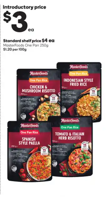 Woolworths MasterFoods One Pan 250g offer