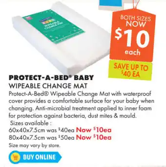 Lincraft Protect-A-Bed Baby Wipeable Change Mat offer