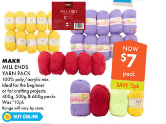 Lincraft Makr Mill Ends Yarn Pack offer
