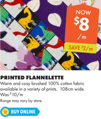 Lincraft Printed Flannelette offer