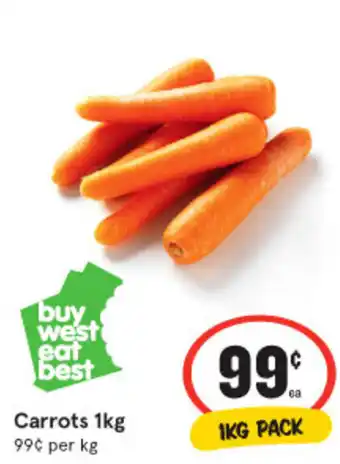 IGA Carrots 1kg 99¢ per kg offer