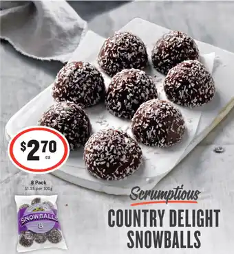 IGA Country Delight Snowballs 8 pack $1.35 per 100g offer