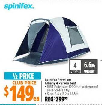 Anaconda Spinifex Premium Albany 4 Person Tent offer